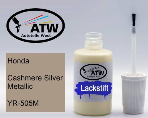 Honda, Cashmere Silver Metallic, YR-505M: 20ml Lackstift, von ATW Autoteile West.